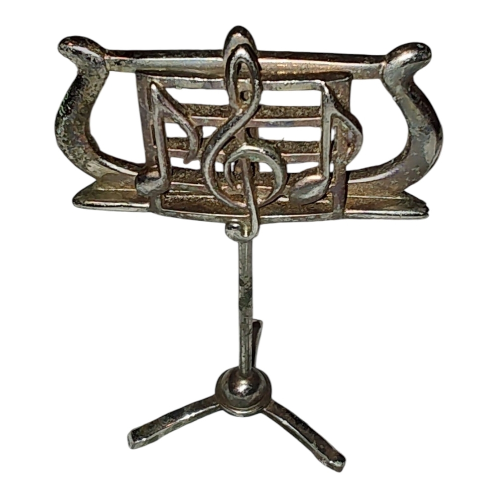 Vintage Silver Miniature Metal Music Holder